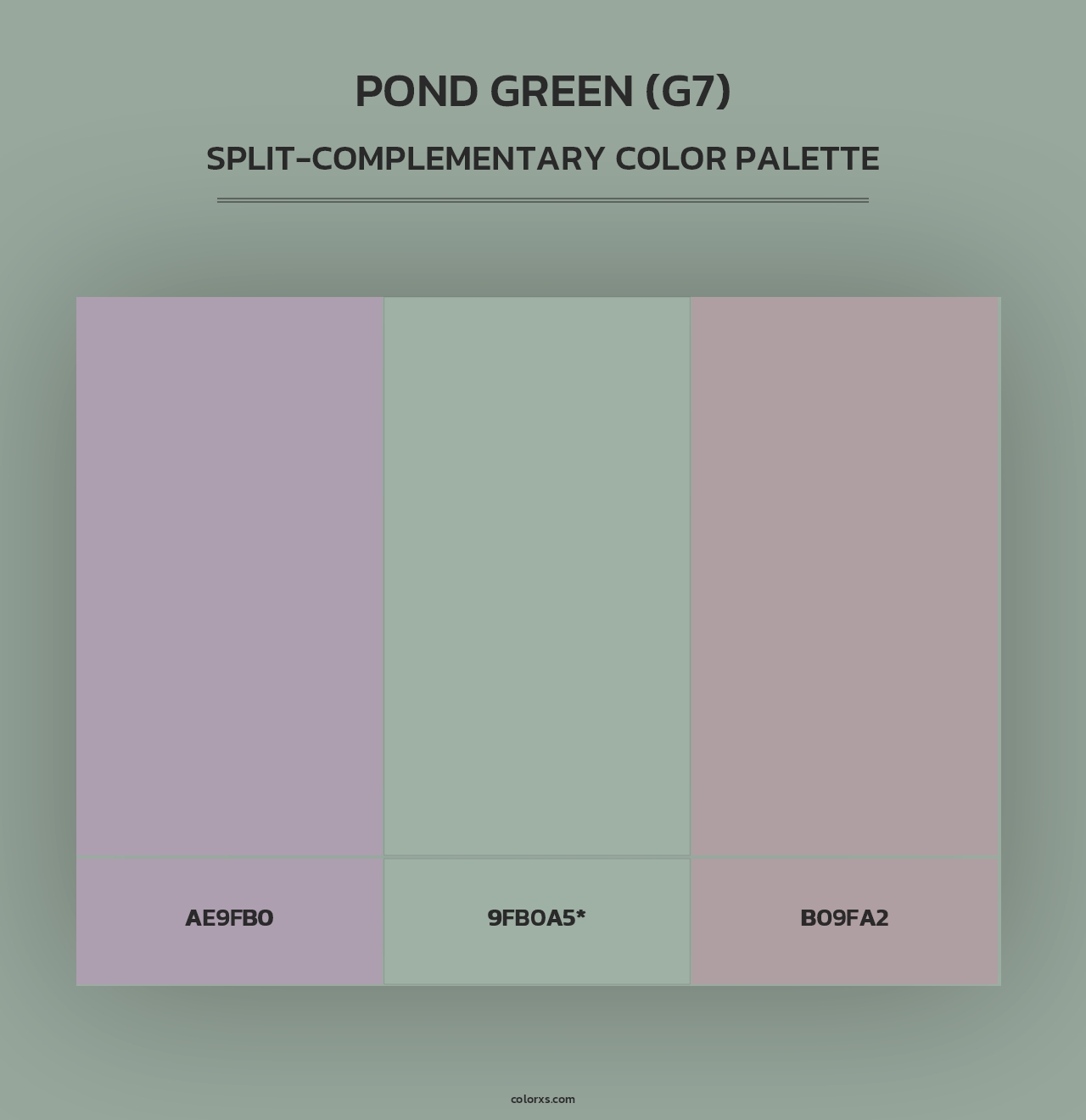 Pond Green (G7) - Split-Complementary Color Palette