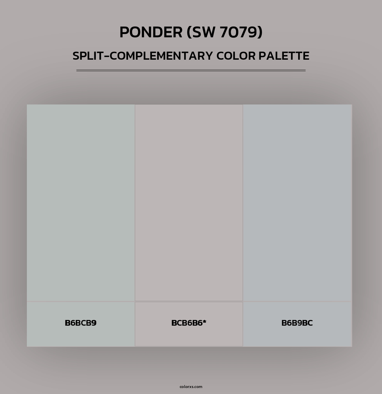Ponder (SW 7079) - Split-Complementary Color Palette