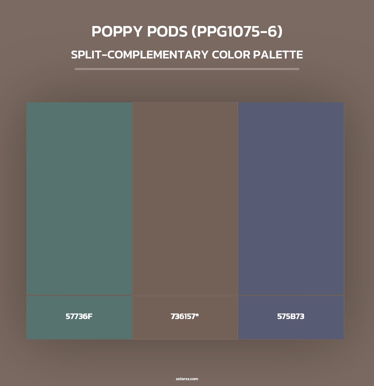 Poppy Pods (PPG1075-6) - Split-Complementary Color Palette