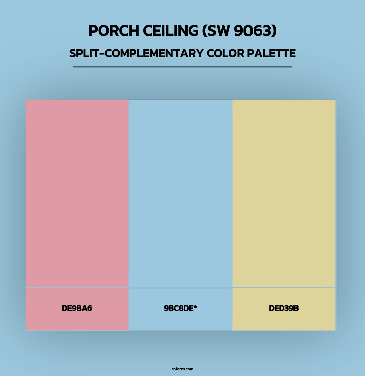 Porch Ceiling (SW 9063) - Split-Complementary Color Palette