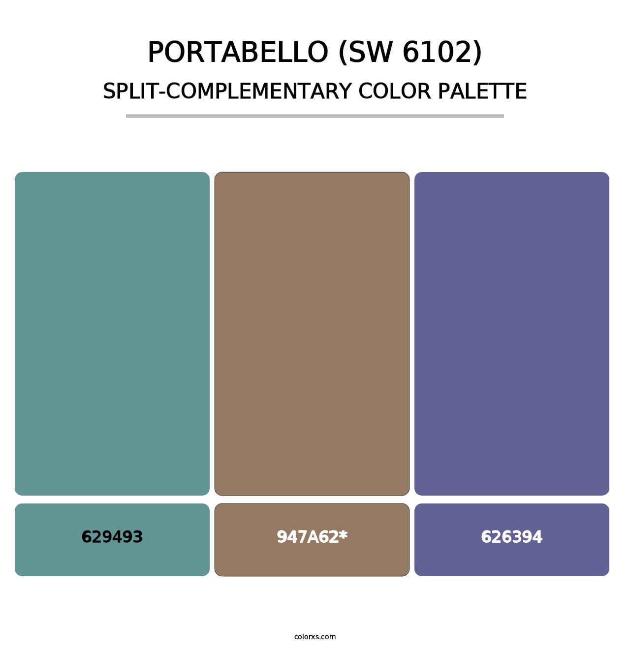 Portabello (SW 6102) - Split-Complementary Color Palette