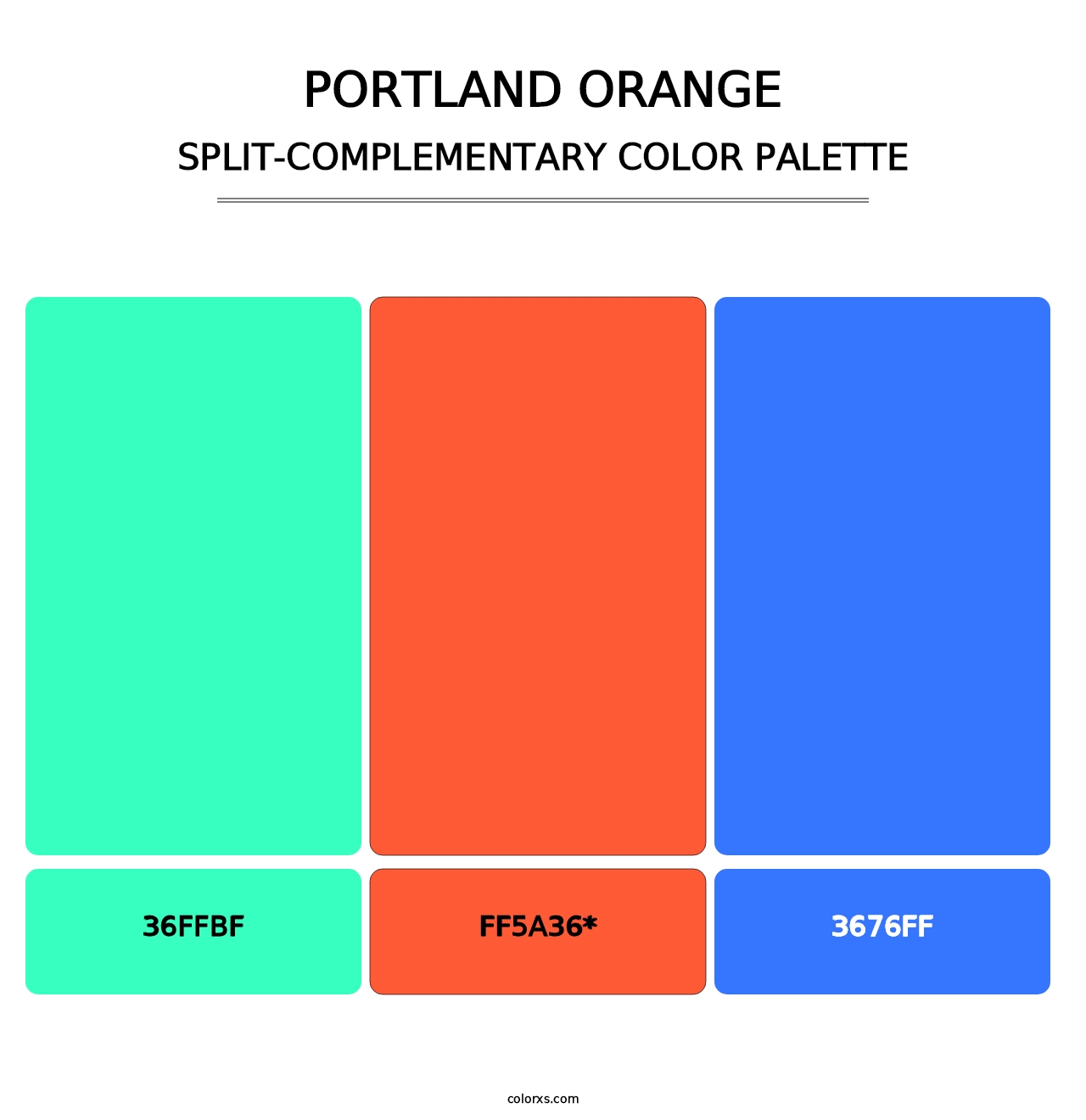 Portland Orange - Split-Complementary Color Palette