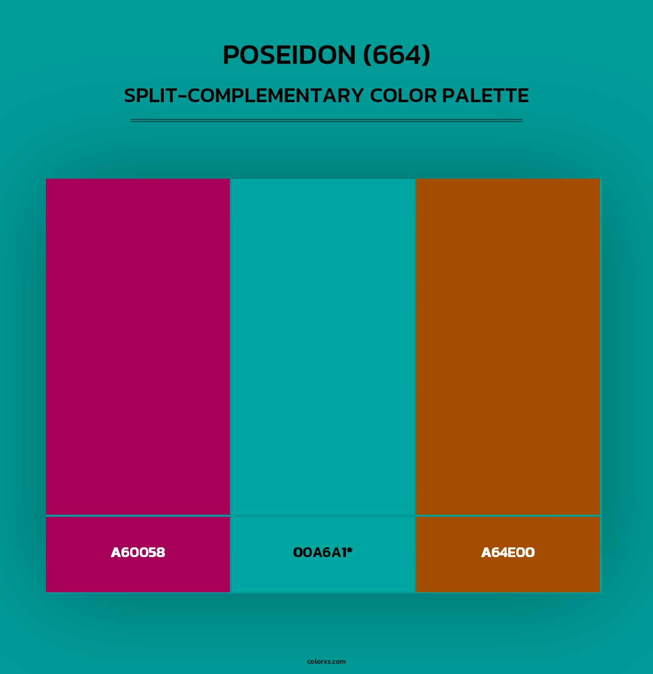 Poseidon (664) - Split-Complementary Color Palette