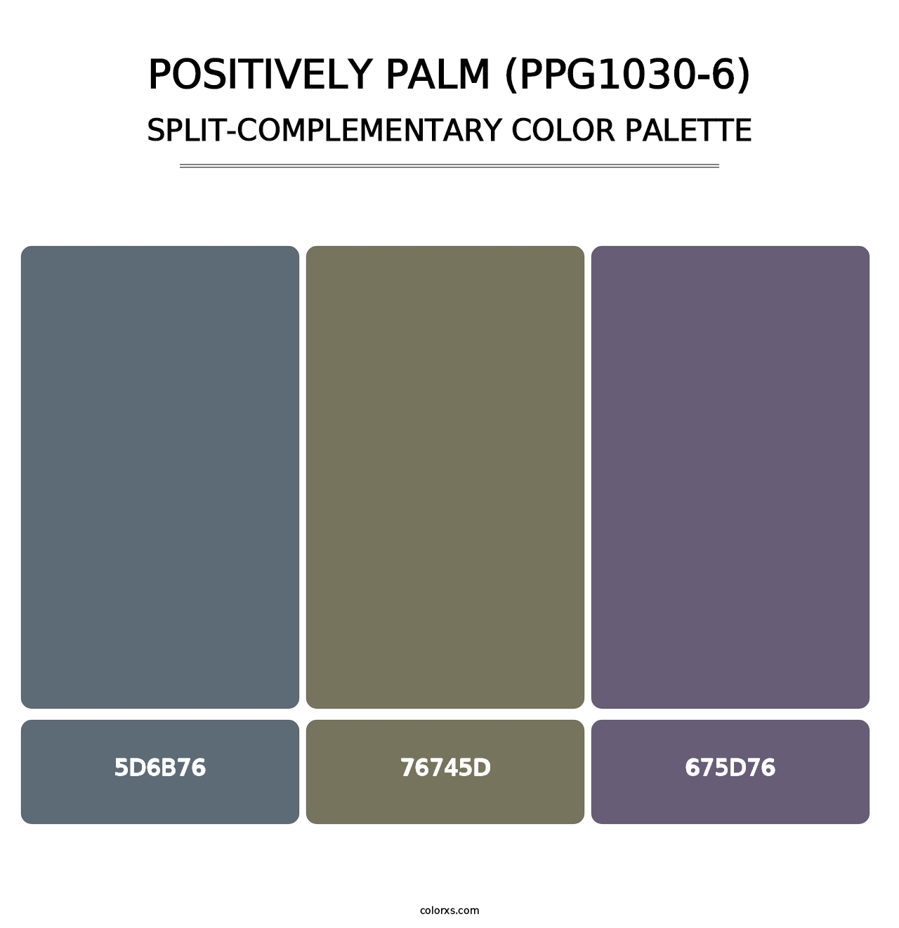 Positively Palm (PPG1030-6) - Split-Complementary Color Palette