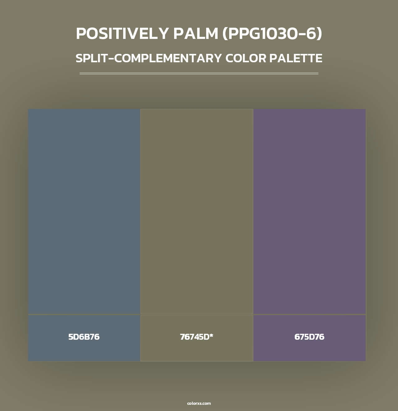 Positively Palm (PPG1030-6) - Split-Complementary Color Palette