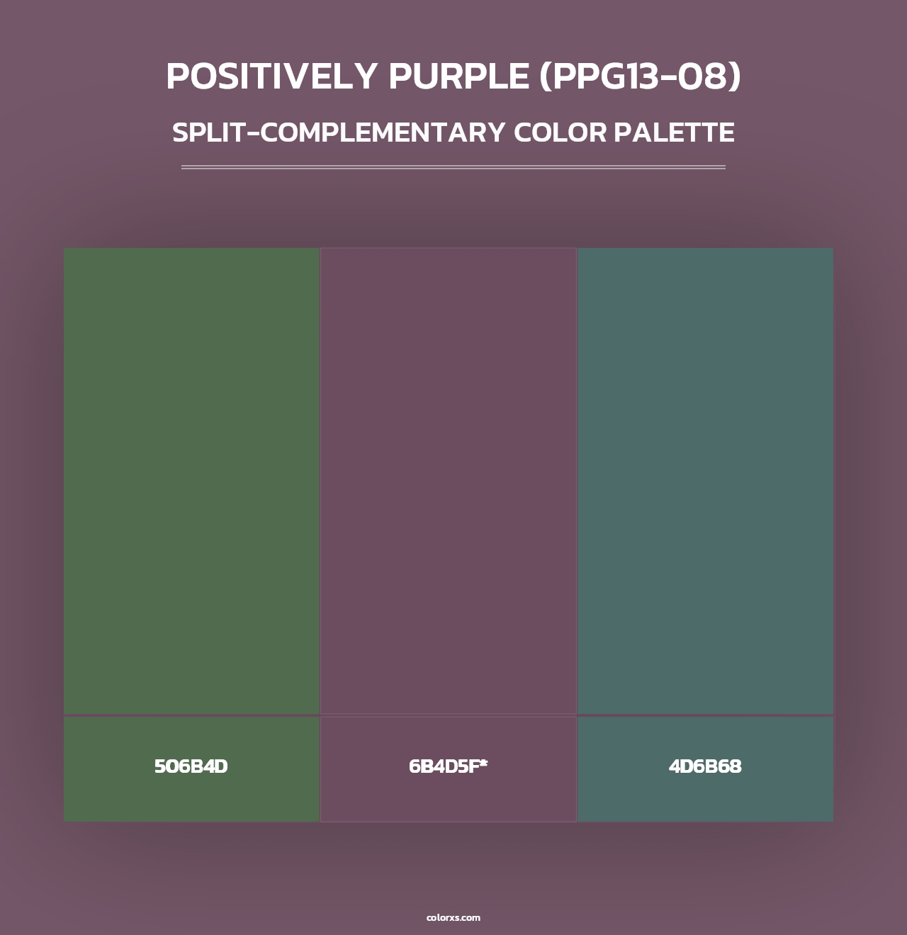Positively Purple (PPG13-08) - Split-Complementary Color Palette