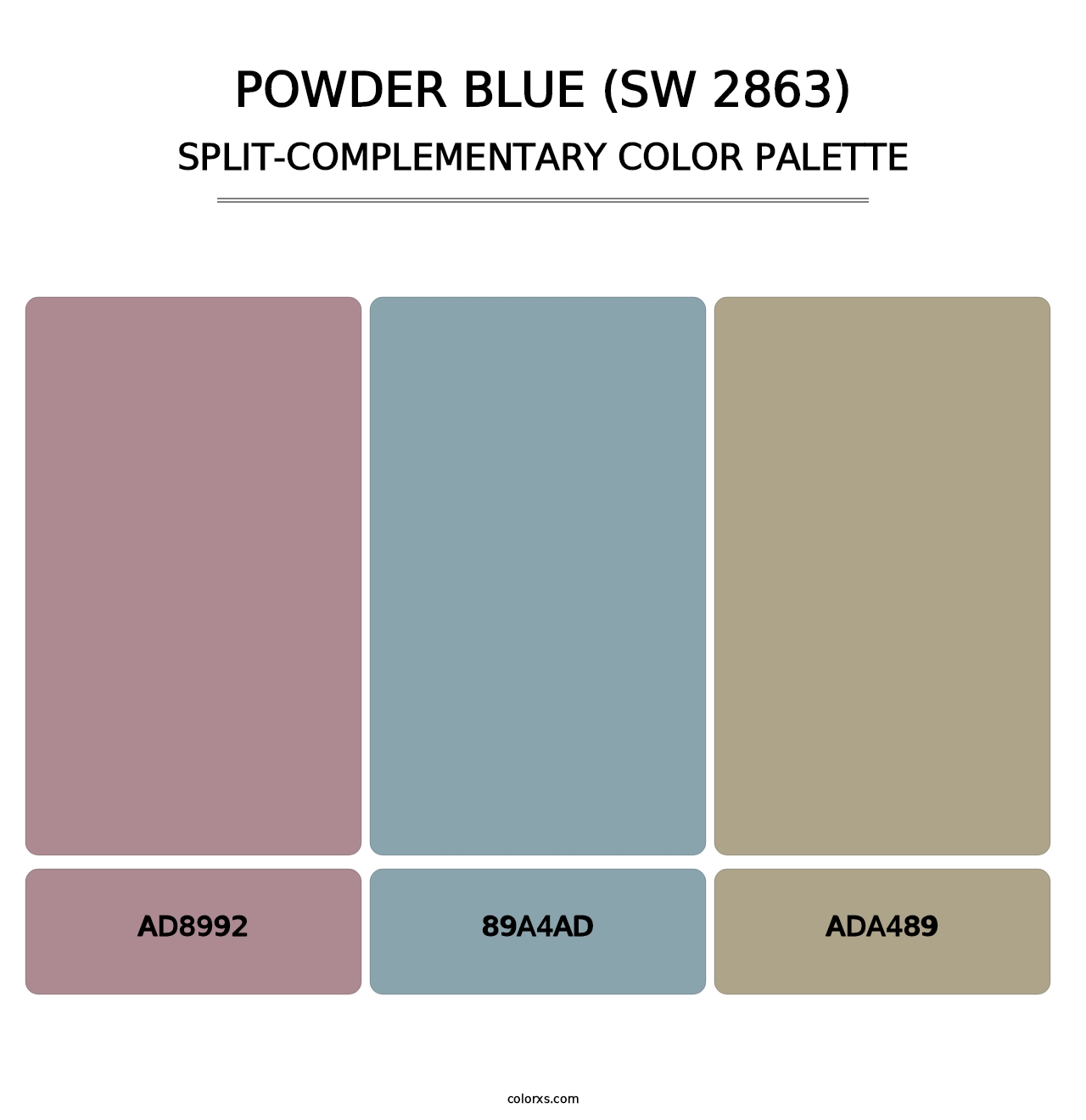 Powder Blue (SW 2863) - Split-Complementary Color Palette