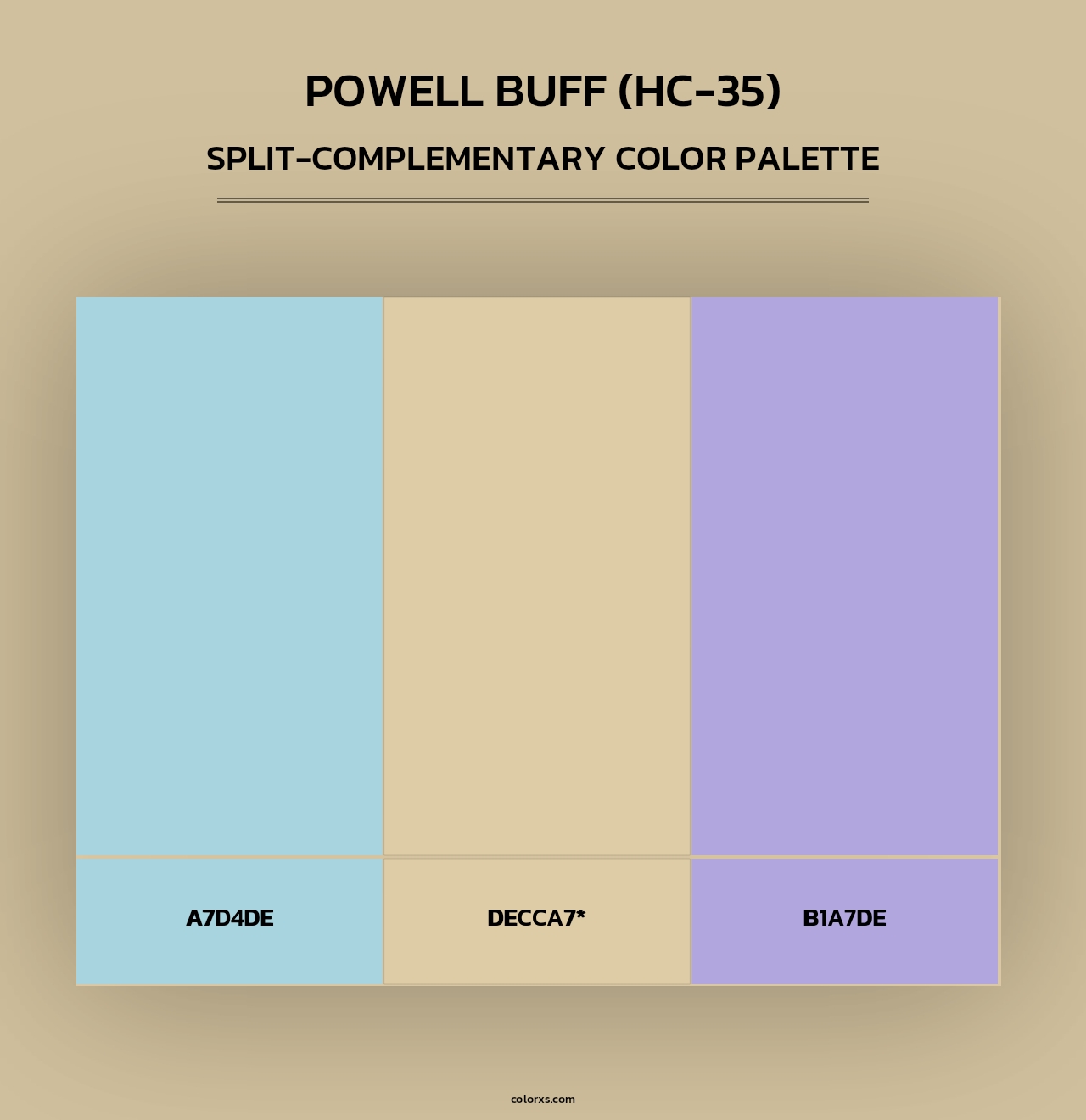 Powell Buff (HC-35) - Split-Complementary Color Palette