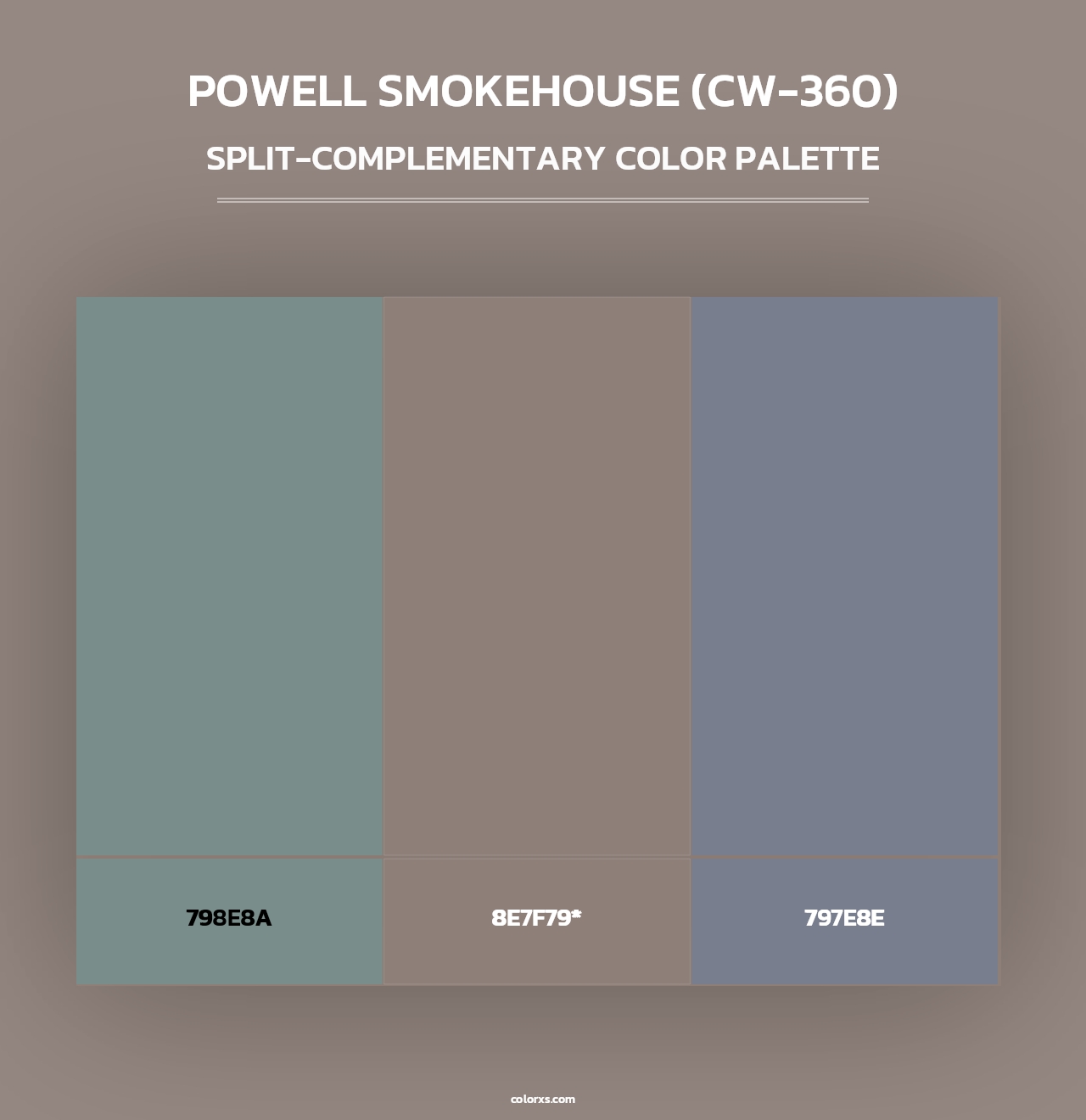 Powell Smokehouse (CW-360) - Split-Complementary Color Palette