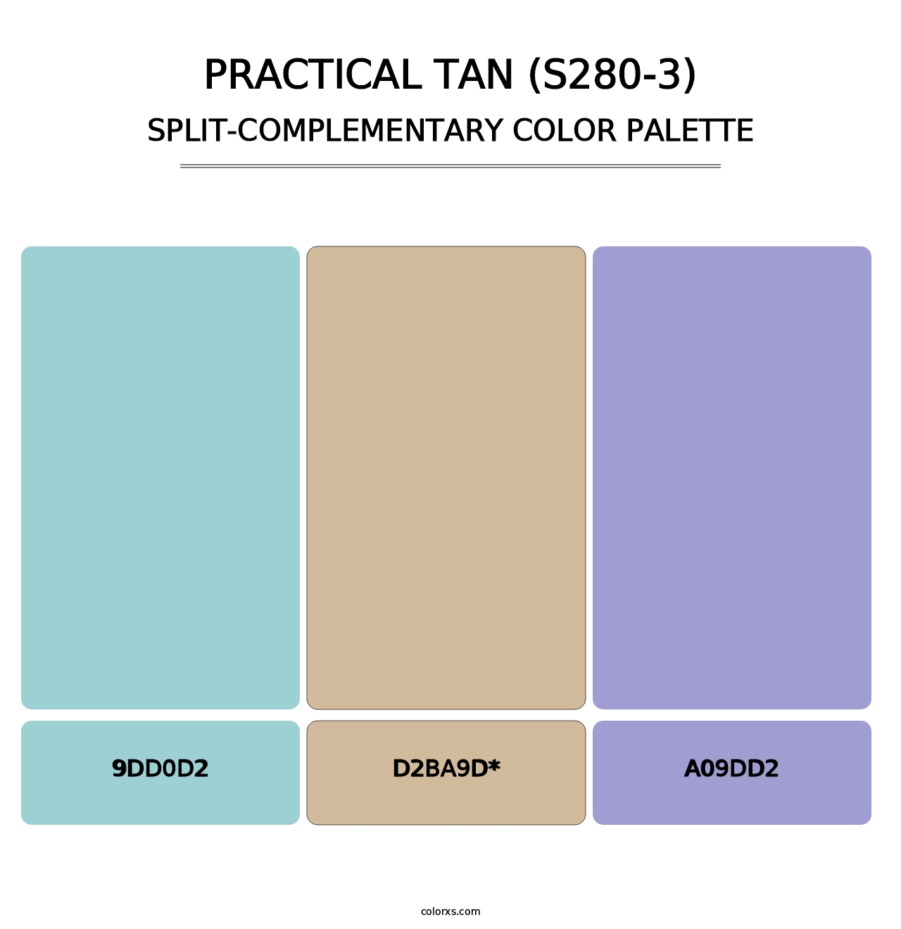 Practical Tan (S280-3) - Split-Complementary Color Palette