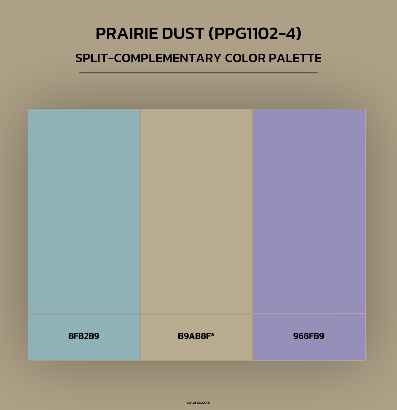 Prairie Dust (PPG1102-4) - Split-Complementary Color Palette