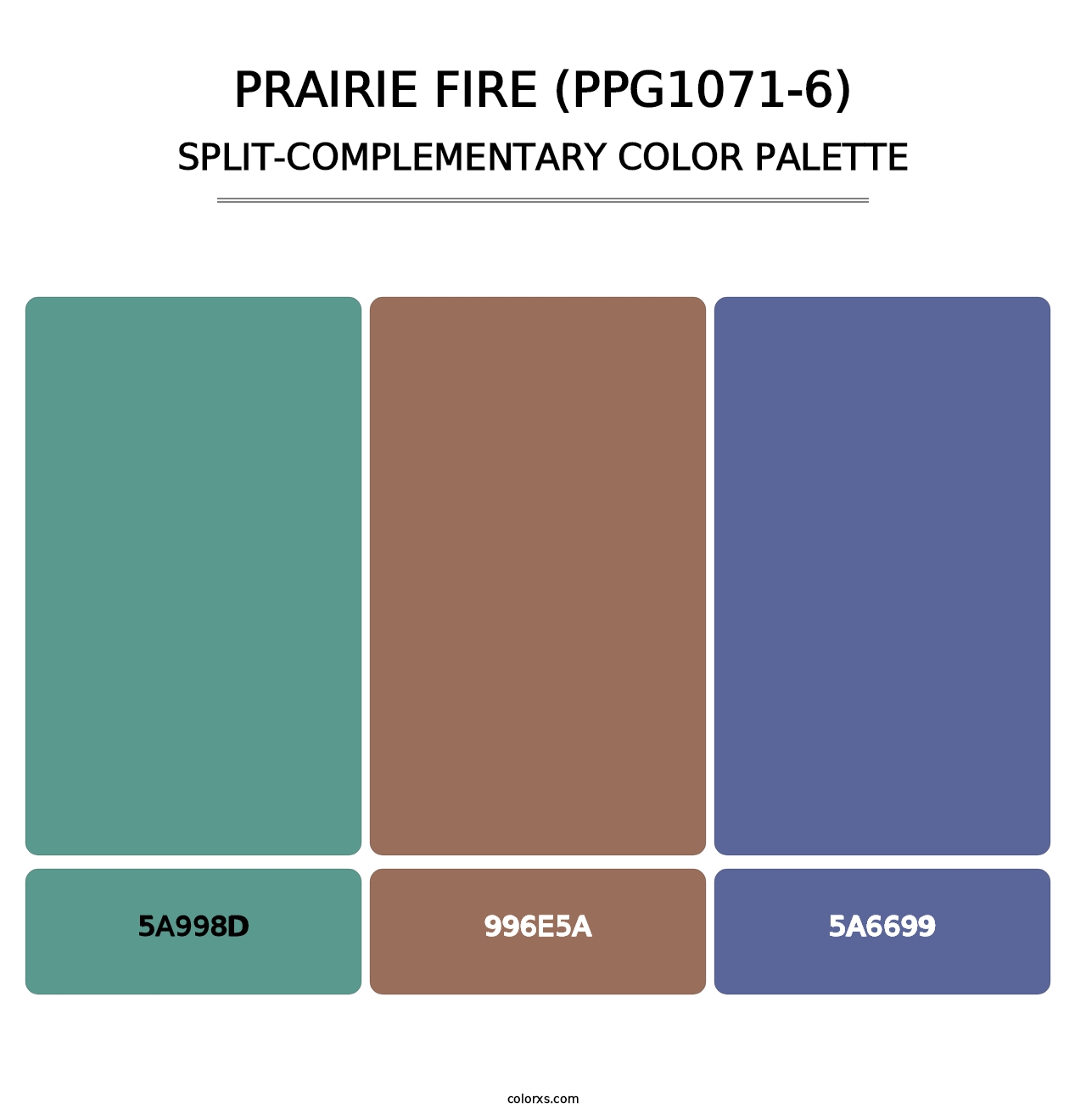 Prairie Fire (PPG1071-6) - Split-Complementary Color Palette