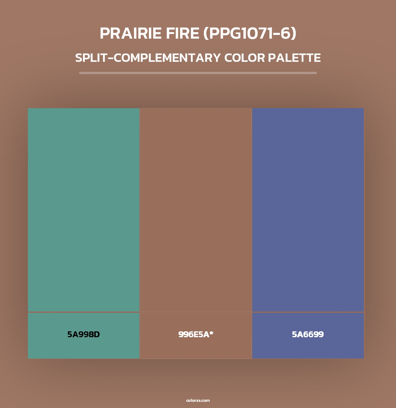 Prairie Fire (PPG1071-6) - Split-Complementary Color Palette