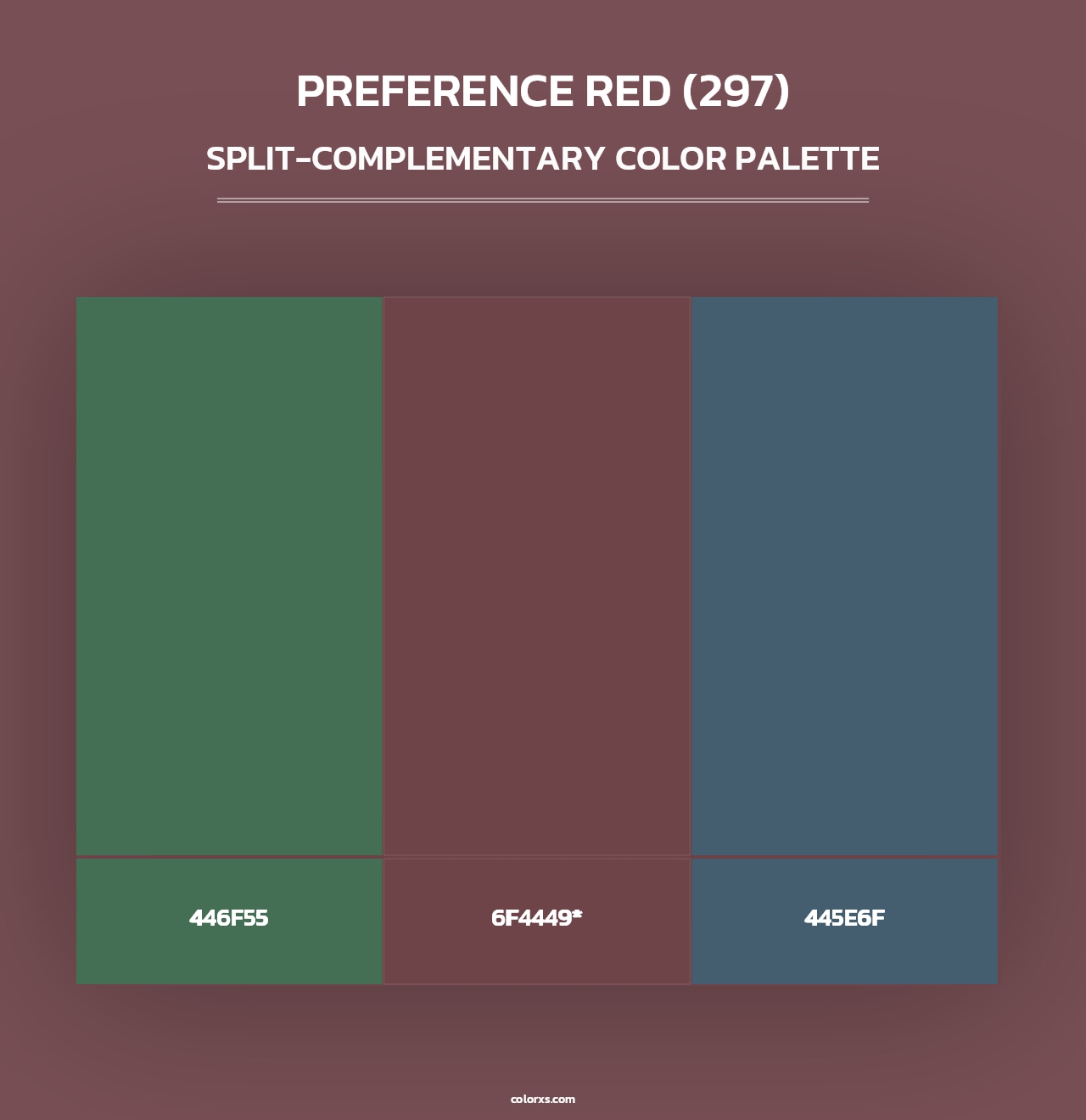 Preference Red (297) - Split-Complementary Color Palette