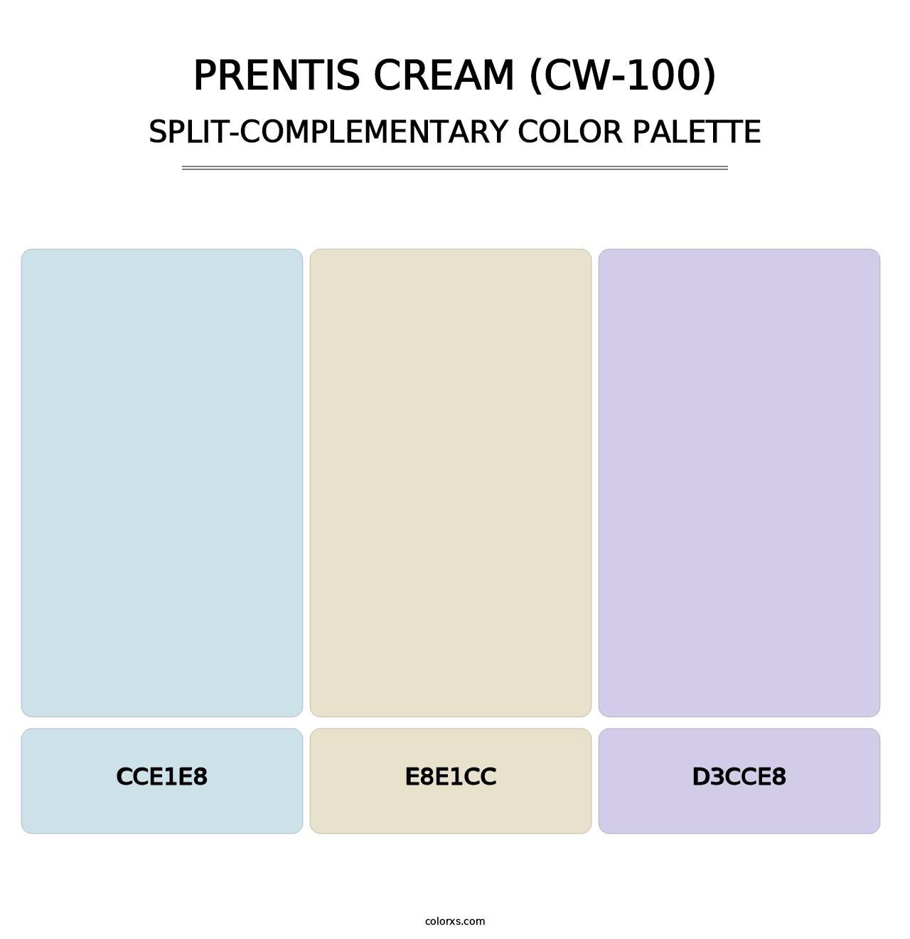 Prentis Cream (CW-100) - Split-Complementary Color Palette