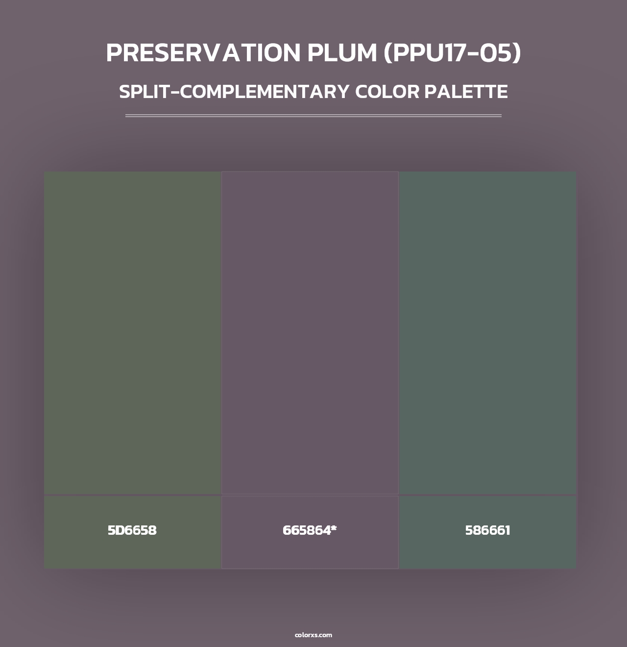 Preservation Plum (PPU17-05) - Split-Complementary Color Palette