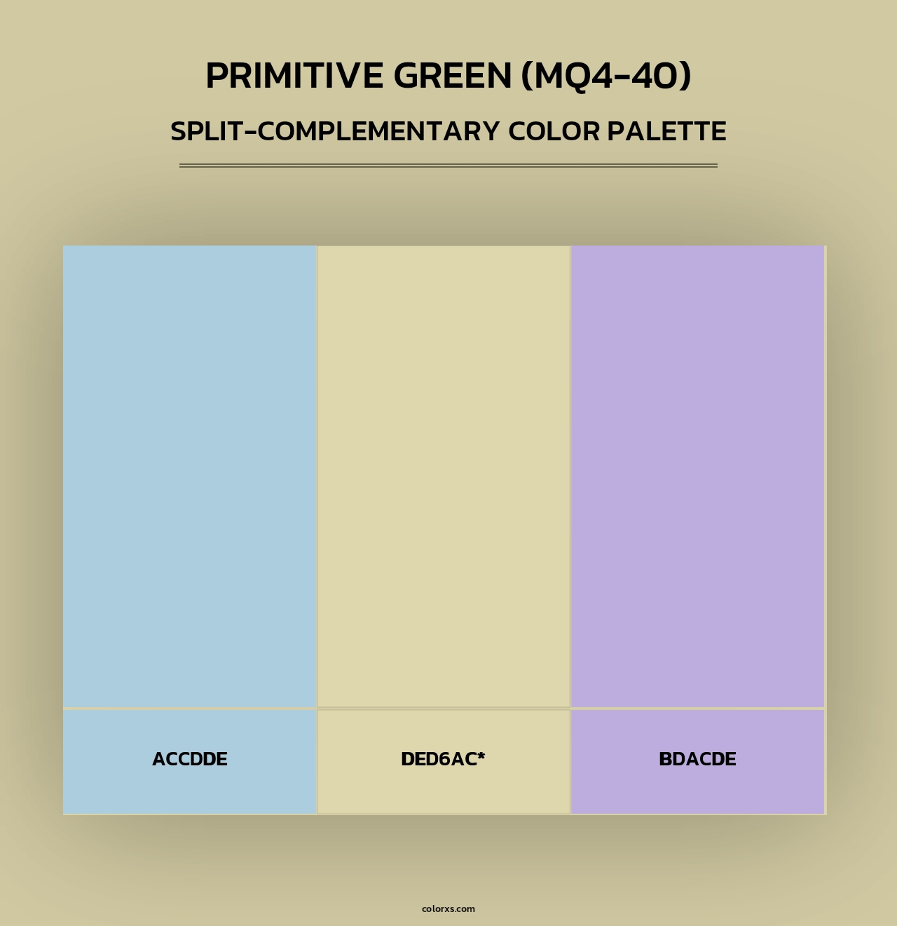 Primitive Green (MQ4-40) - Split-Complementary Color Palette