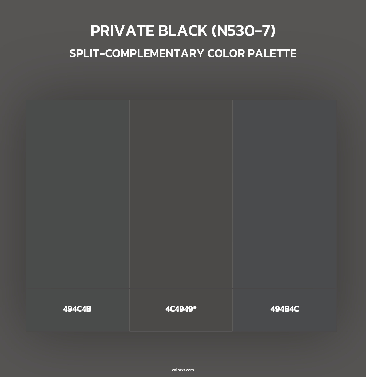 Private Black (N530-7) - Split-Complementary Color Palette