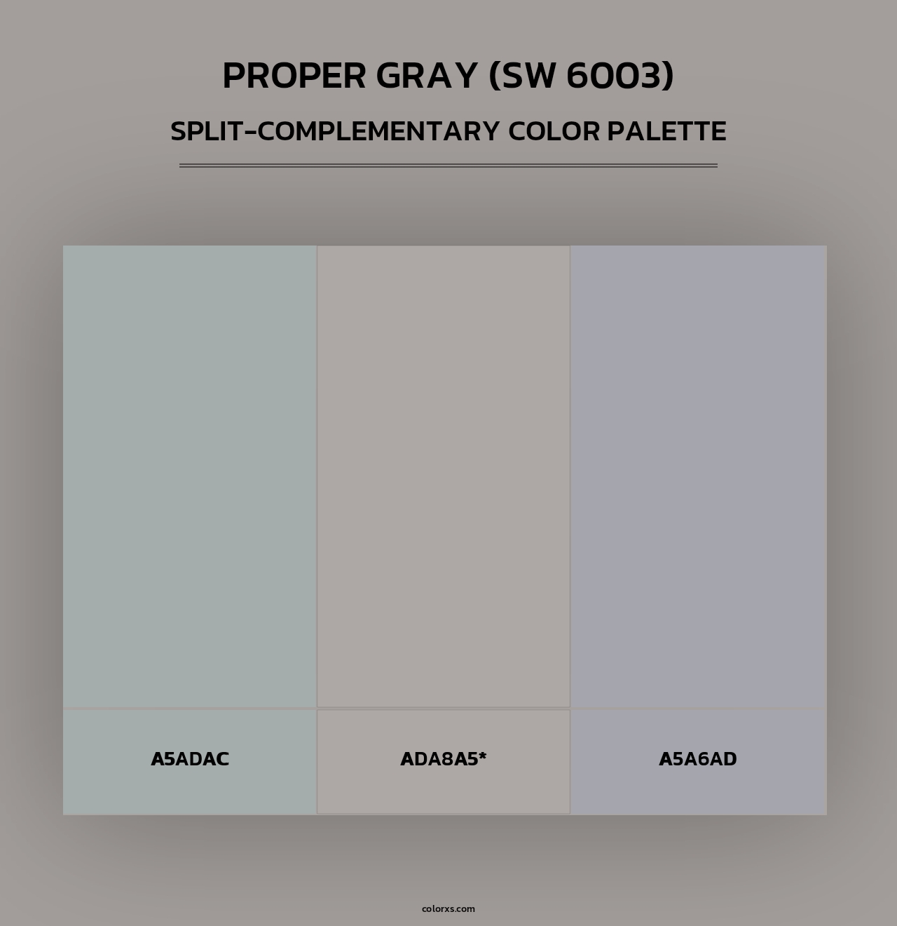 Proper Gray (SW 6003) - Split-Complementary Color Palette