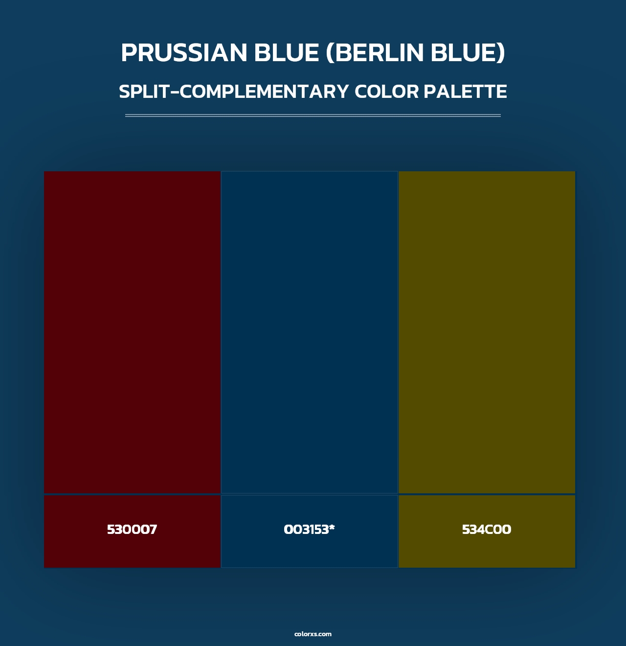 Prussian Blue (Berlin Blue) - Split-Complementary Color Palette