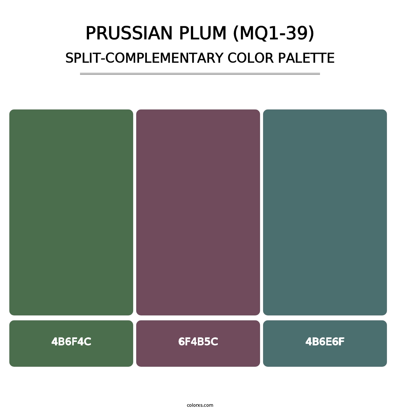 Prussian Plum (MQ1-39) - Split-Complementary Color Palette
