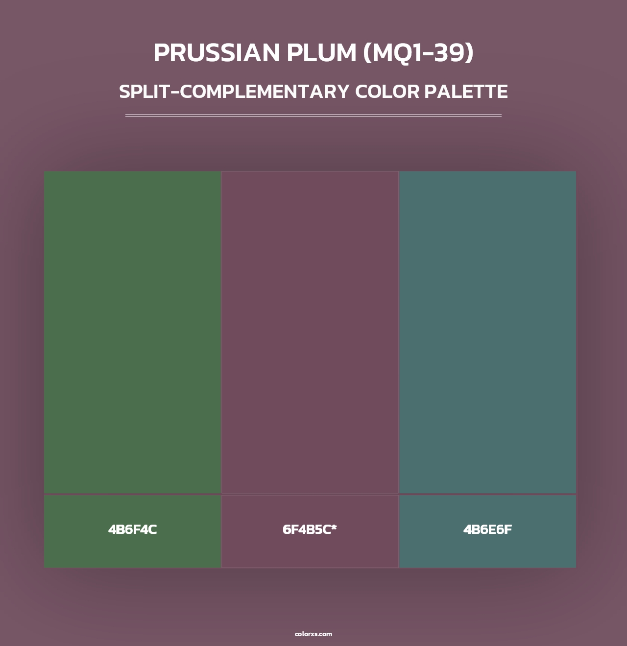 Prussian Plum (MQ1-39) - Split-Complementary Color Palette