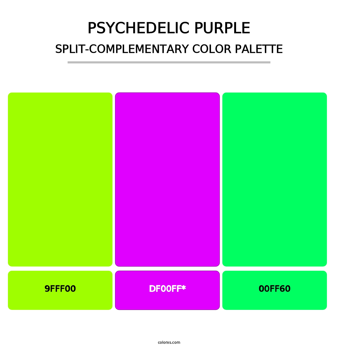 Psychedelic Purple - Split-Complementary Color Palette