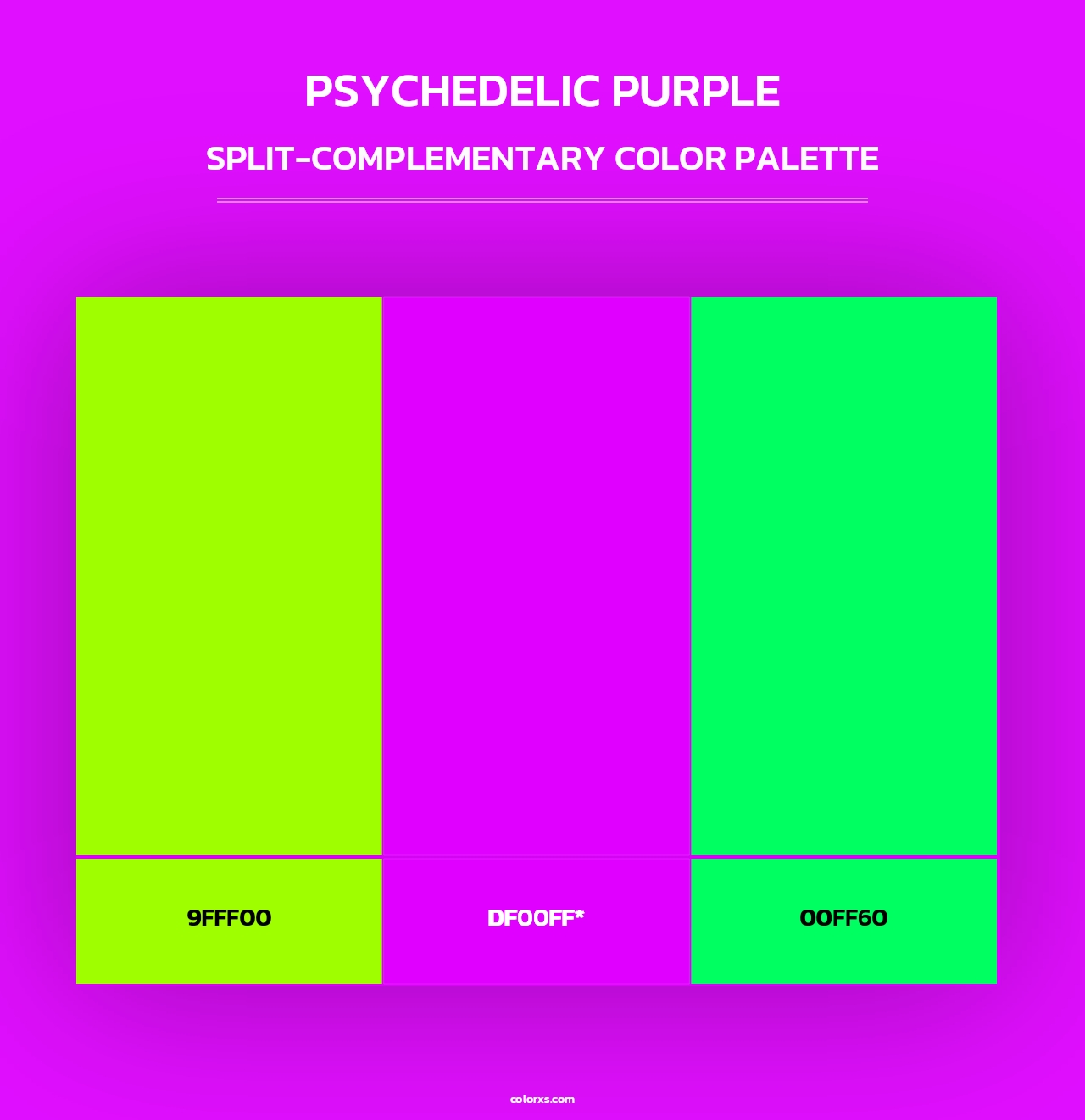 Psychedelic Purple - Split-Complementary Color Palette