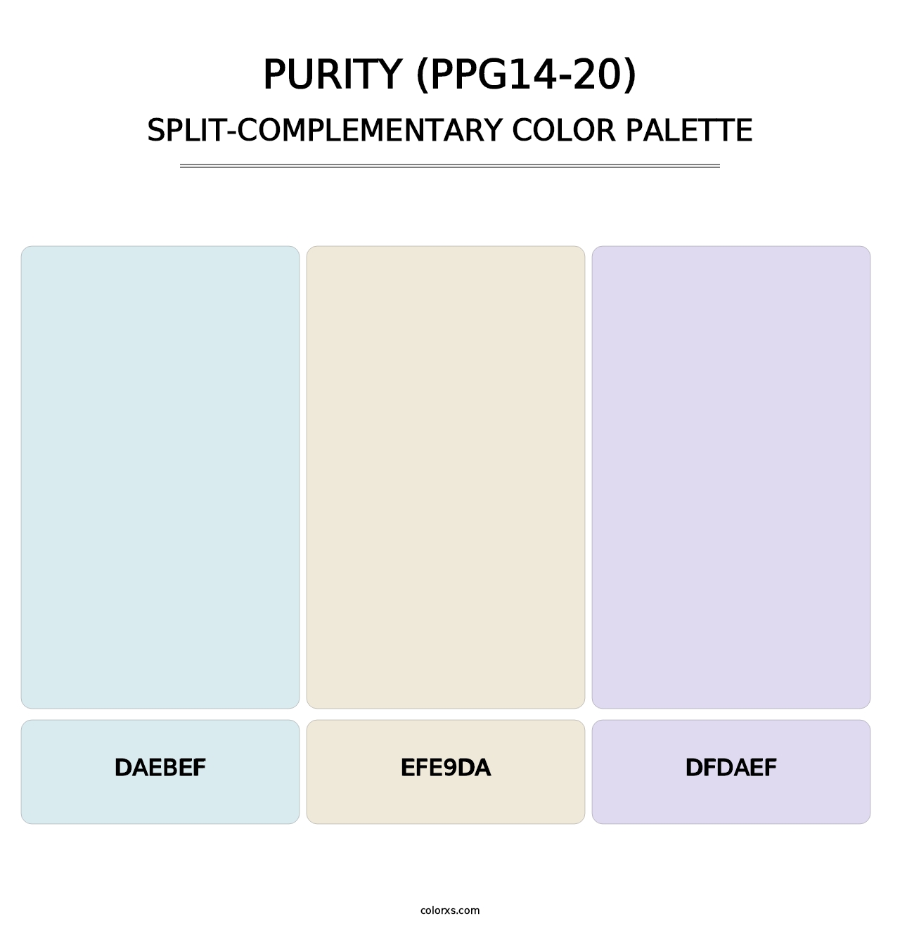 Purity (PPG14-20) - Split-Complementary Color Palette