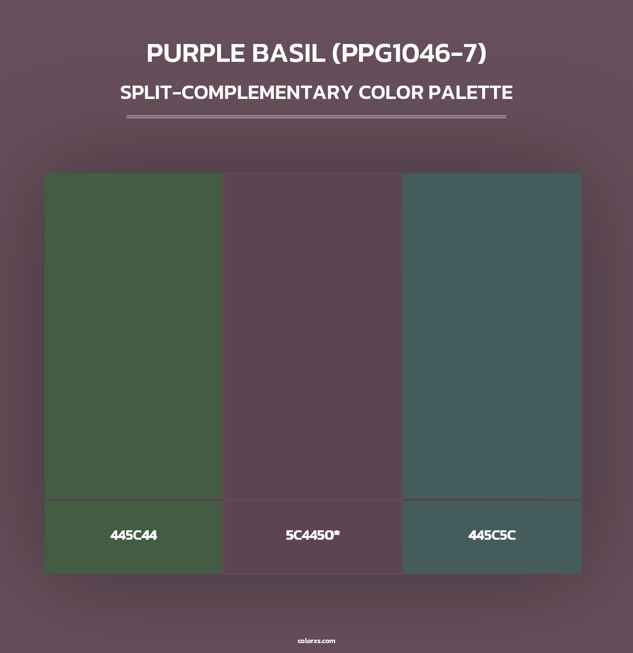 Purple Basil (PPG1046-7) - Split-Complementary Color Palette