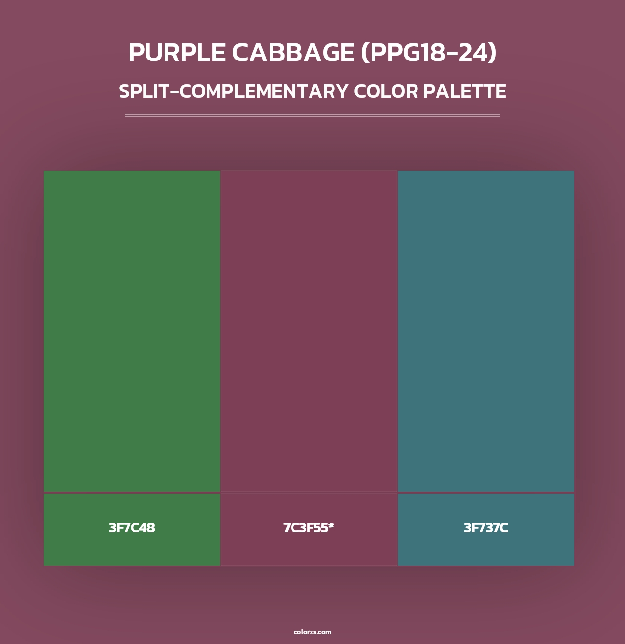 Purple Cabbage (PPG18-24) - Split-Complementary Color Palette
