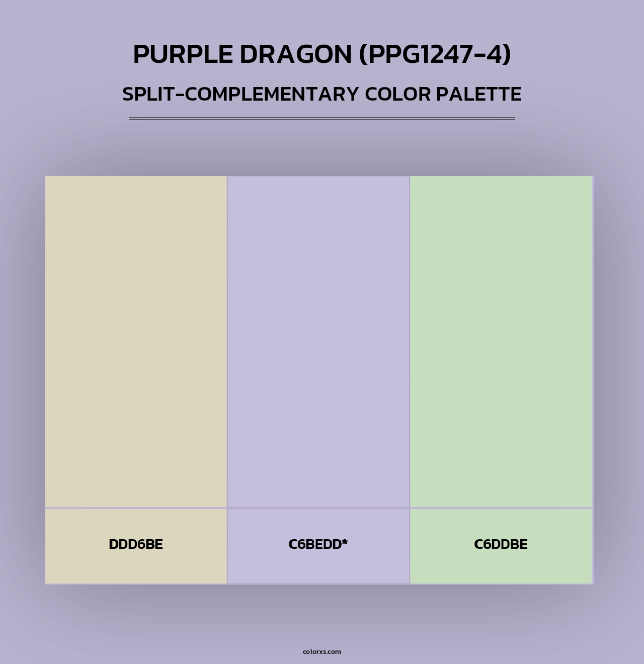 Purple Dragon (PPG1247-4) - Split-Complementary Color Palette