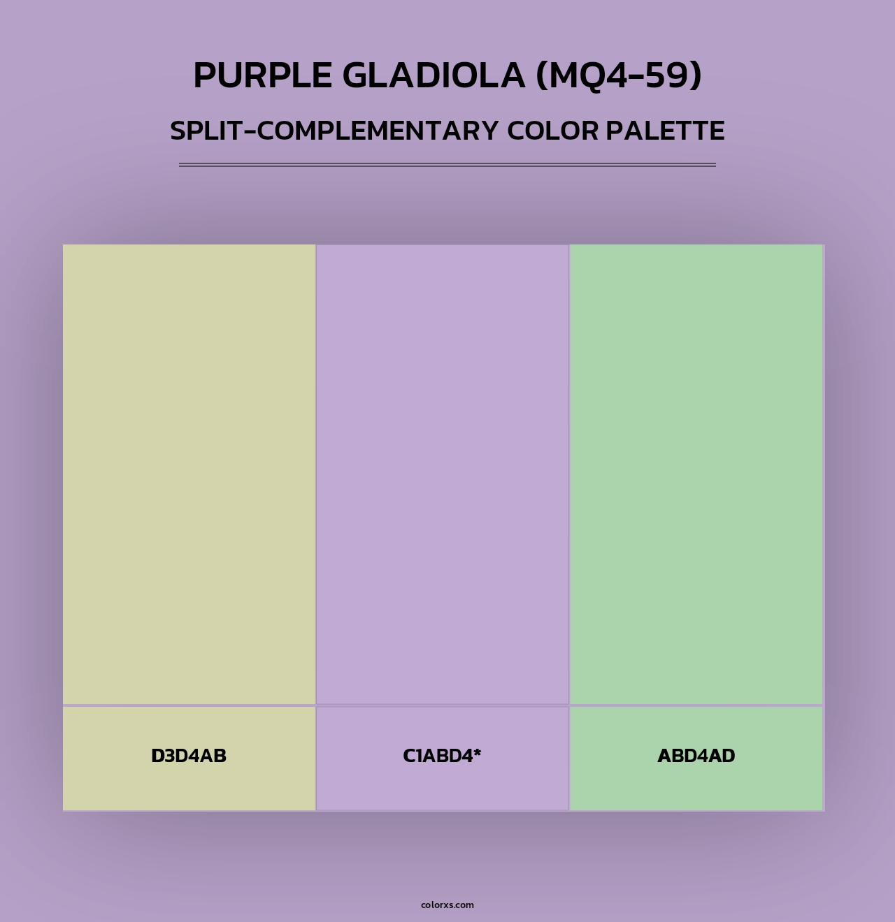 Purple Gladiola (MQ4-59) - Split-Complementary Color Palette