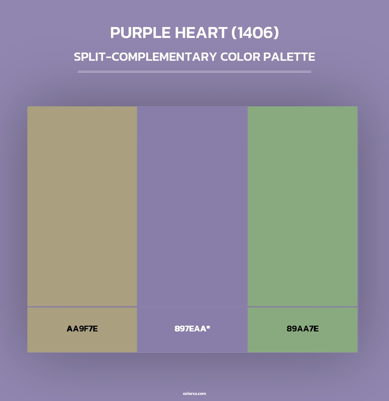 Purple Heart (1406) - Split-Complementary Color Palette