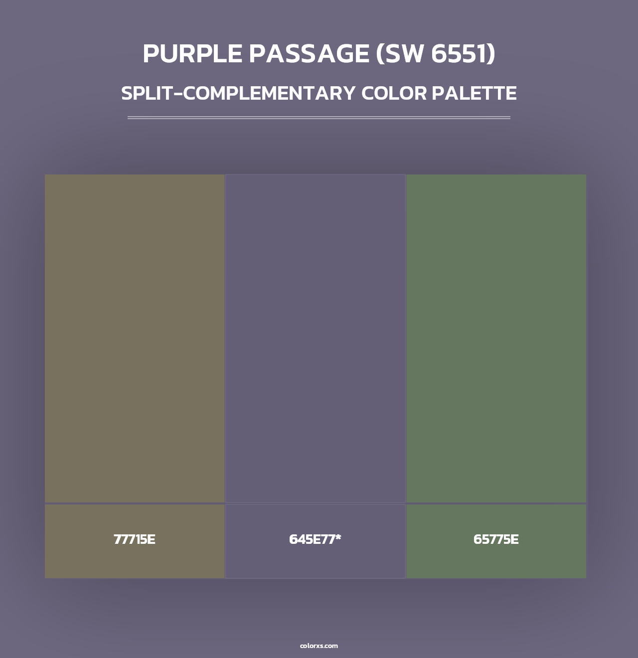 Purple Passage (SW 6551) - Split-Complementary Color Palette