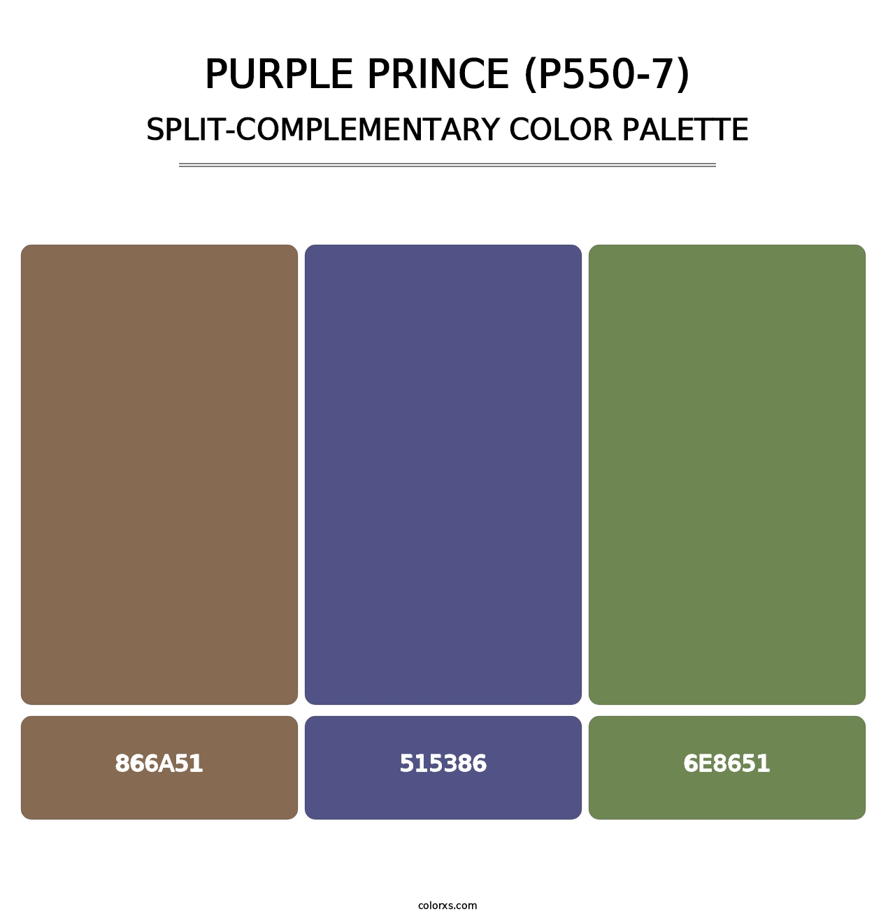 Purple Prince (P550-7) - Split-Complementary Color Palette