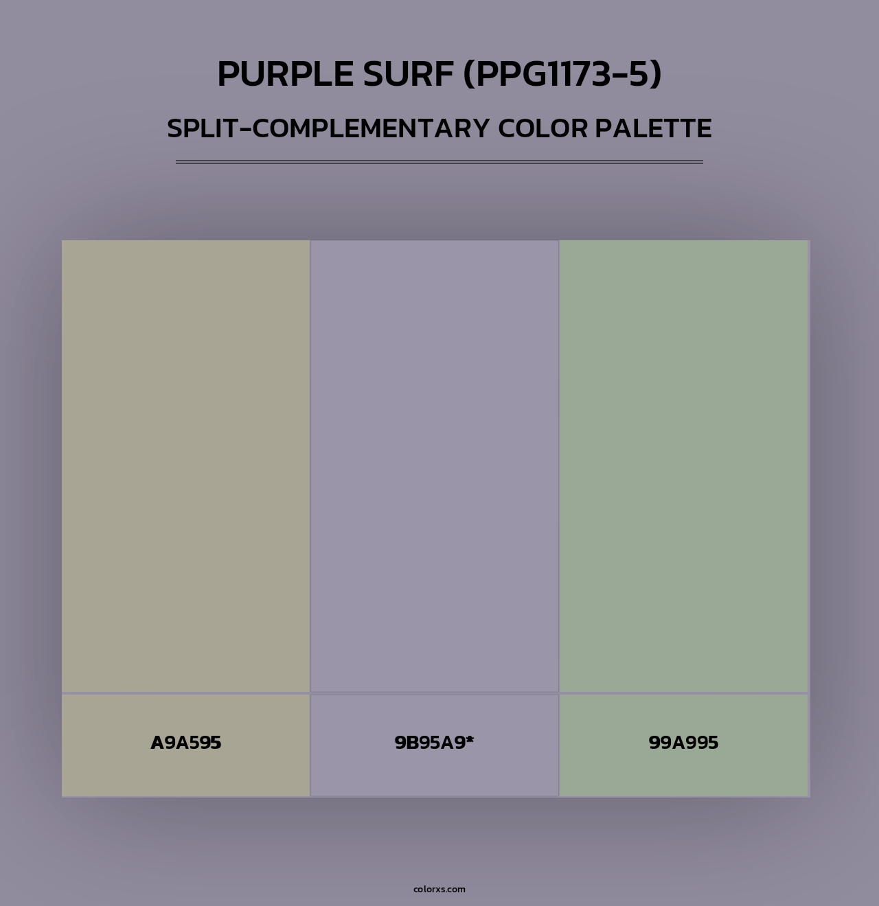 Purple Surf (PPG1173-5) - Split-Complementary Color Palette