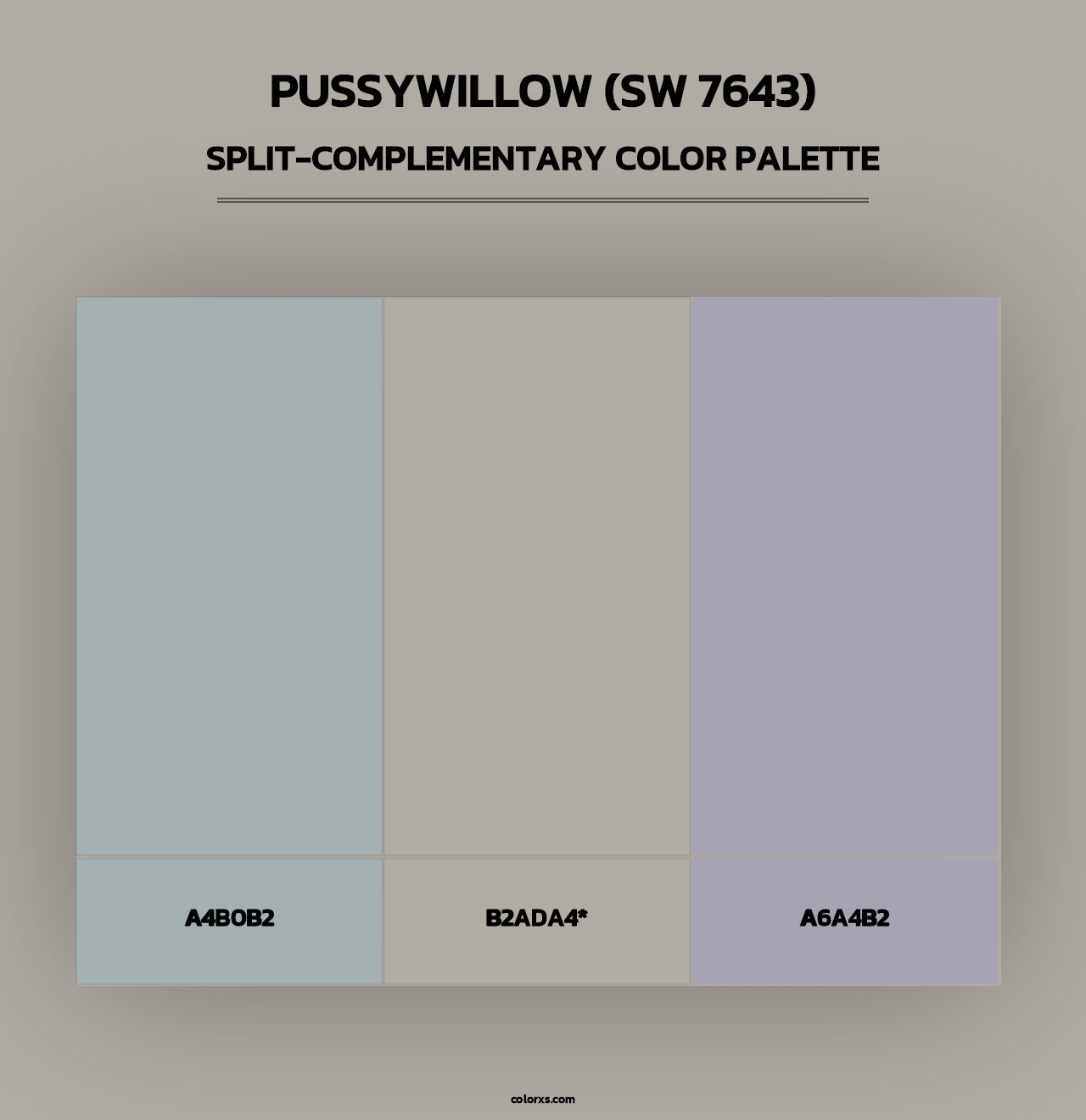 Pussywillow (SW 7643) - Split-Complementary Color Palette