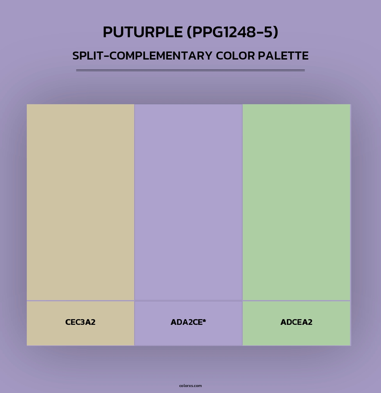Puturple (PPG1248-5) - Split-Complementary Color Palette