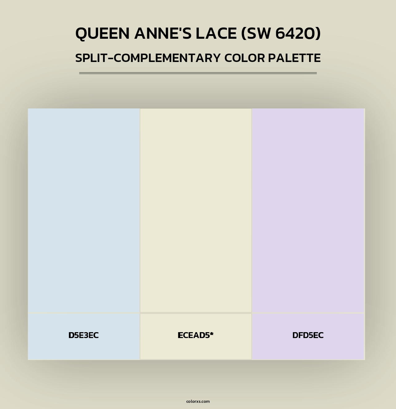 Queen Anne's Lace (SW 6420) - Split-Complementary Color Palette