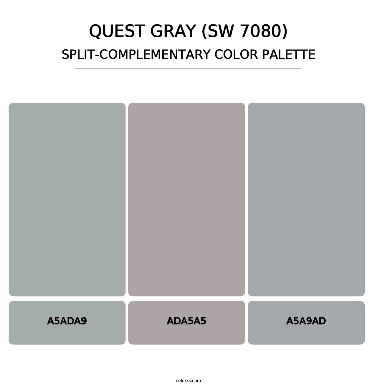 Quest Gray (SW 7080) - Split-Complementary Color Palette