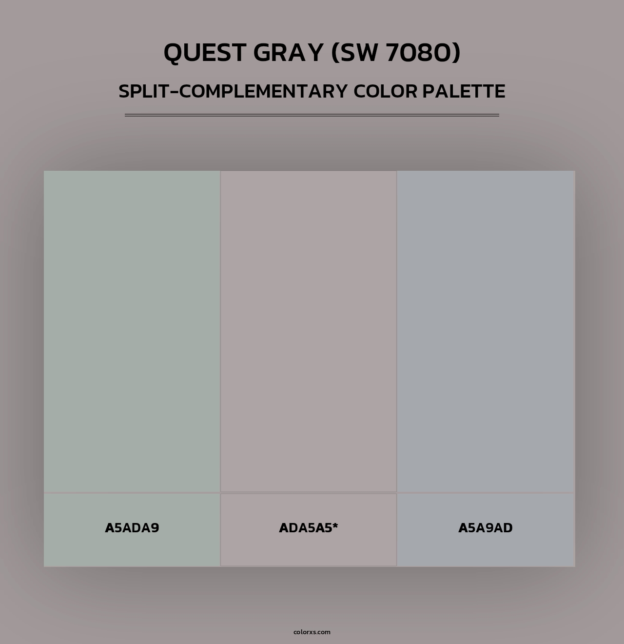 Quest Gray (SW 7080) - Split-Complementary Color Palette