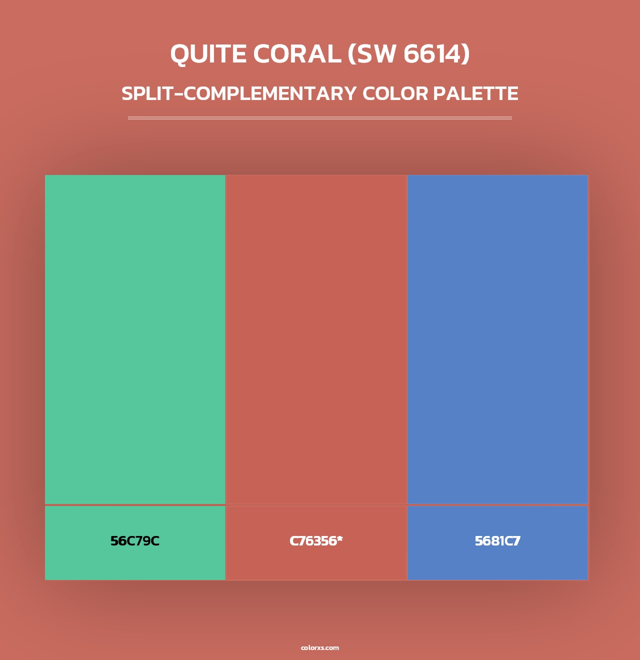Quite Coral (SW 6614) - Split-Complementary Color Palette