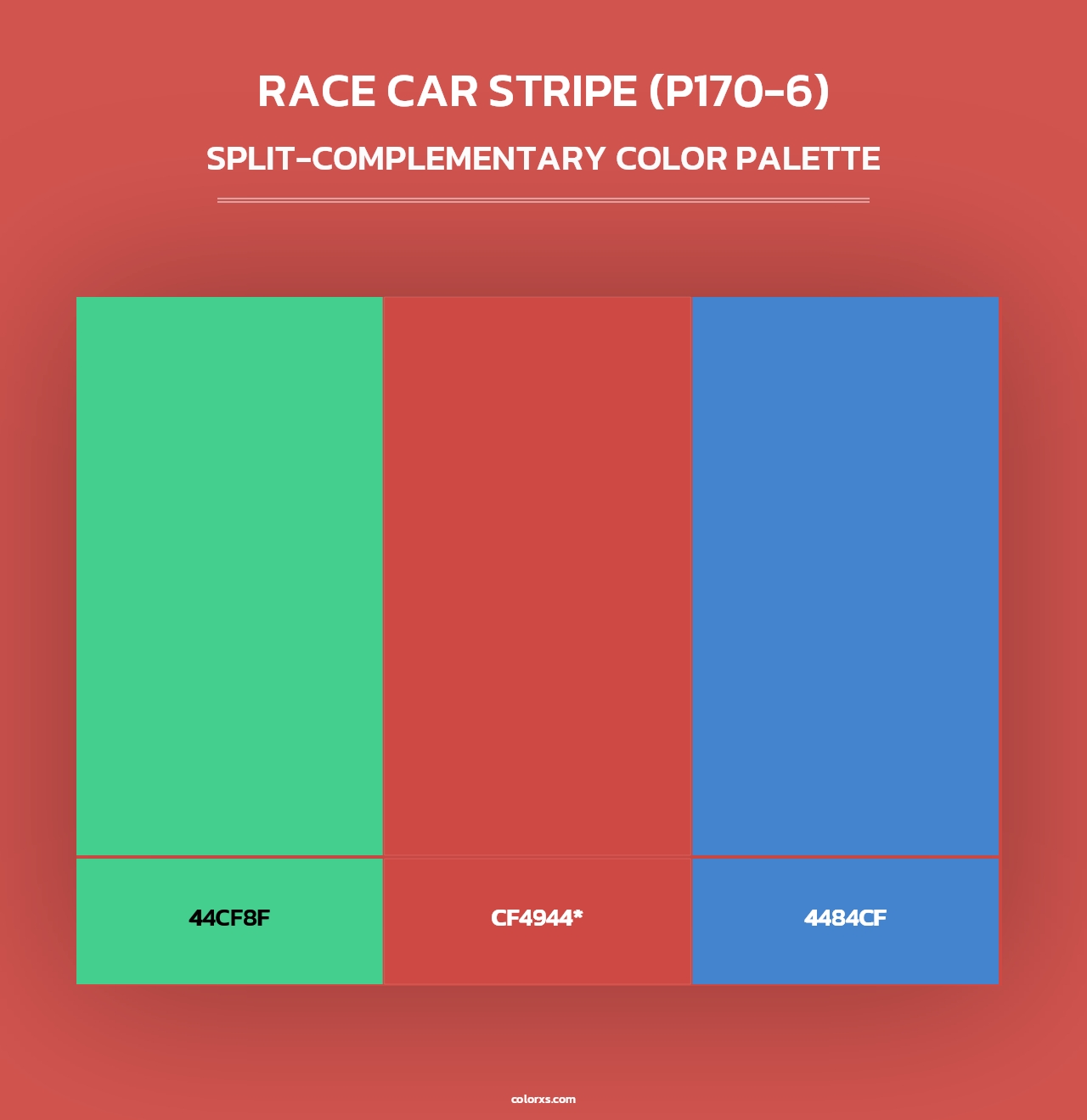 Race Car Stripe (P170-6) - Split-Complementary Color Palette