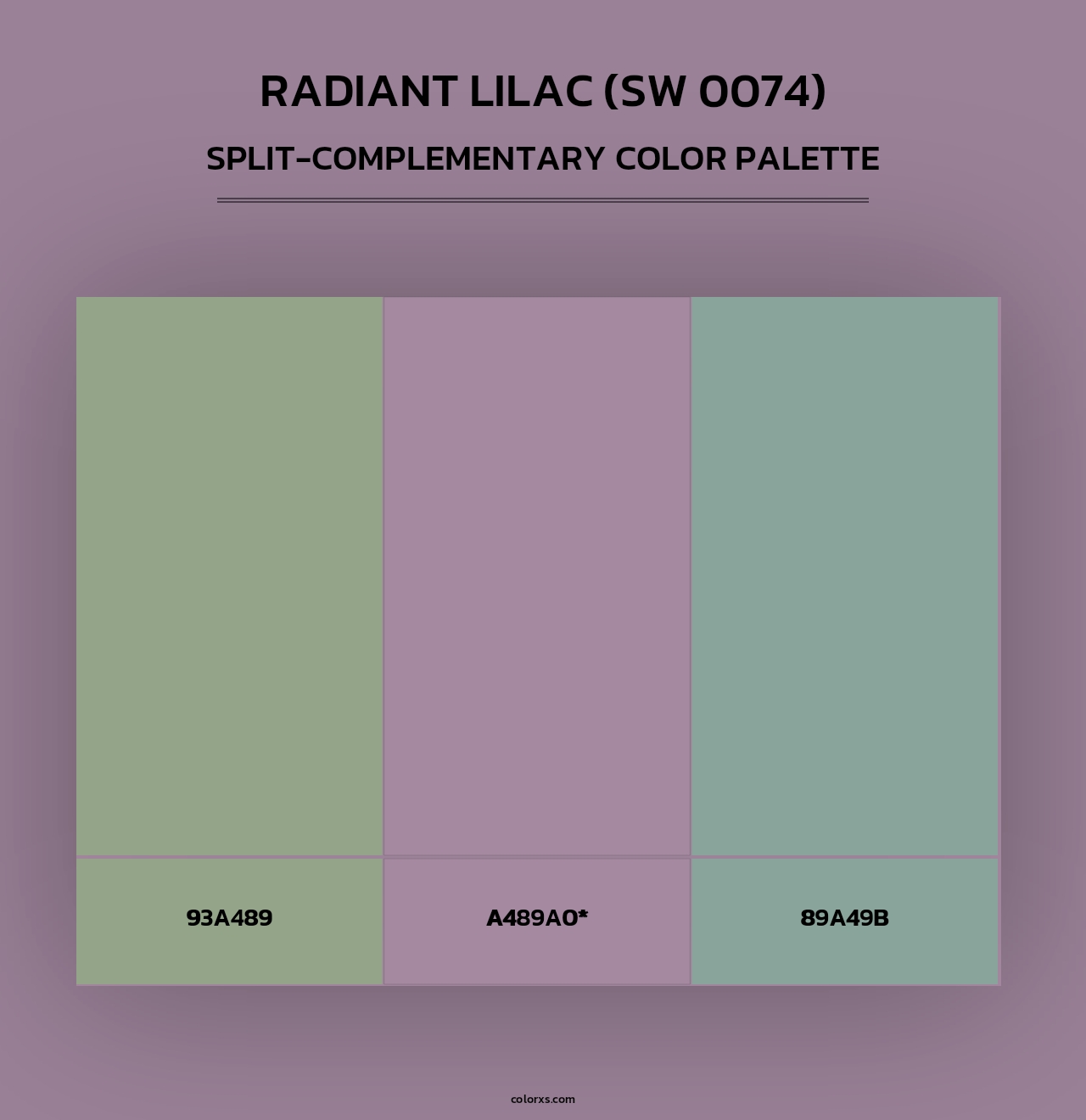 Radiant Lilac (SW 0074) - Split-Complementary Color Palette