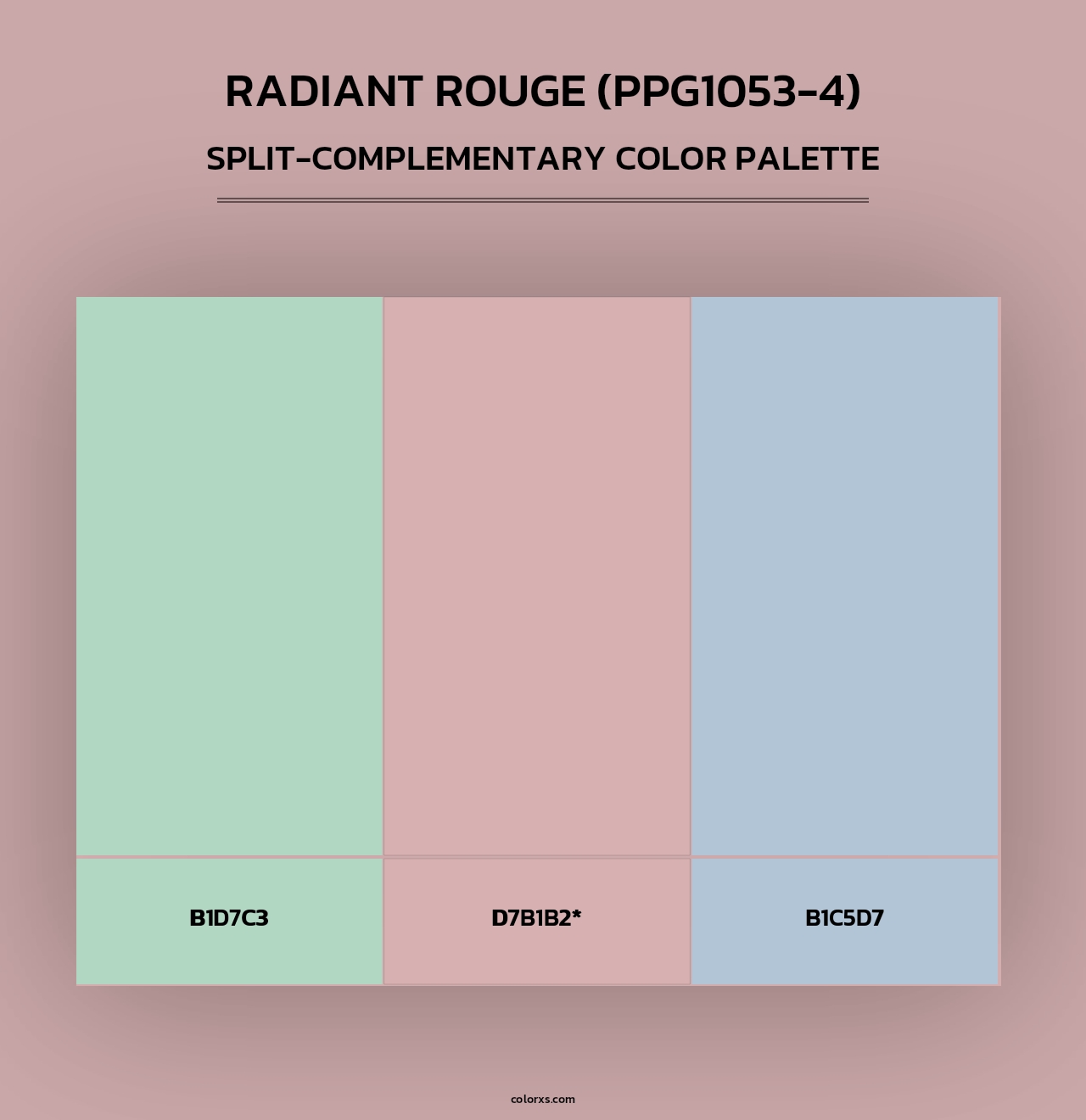 Radiant Rouge (PPG1053-4) - Split-Complementary Color Palette