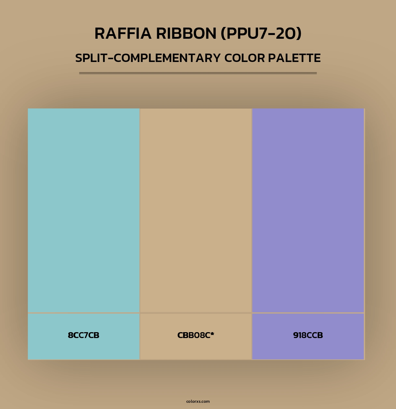 Raffia Ribbon (PPU7-20) - Split-Complementary Color Palette