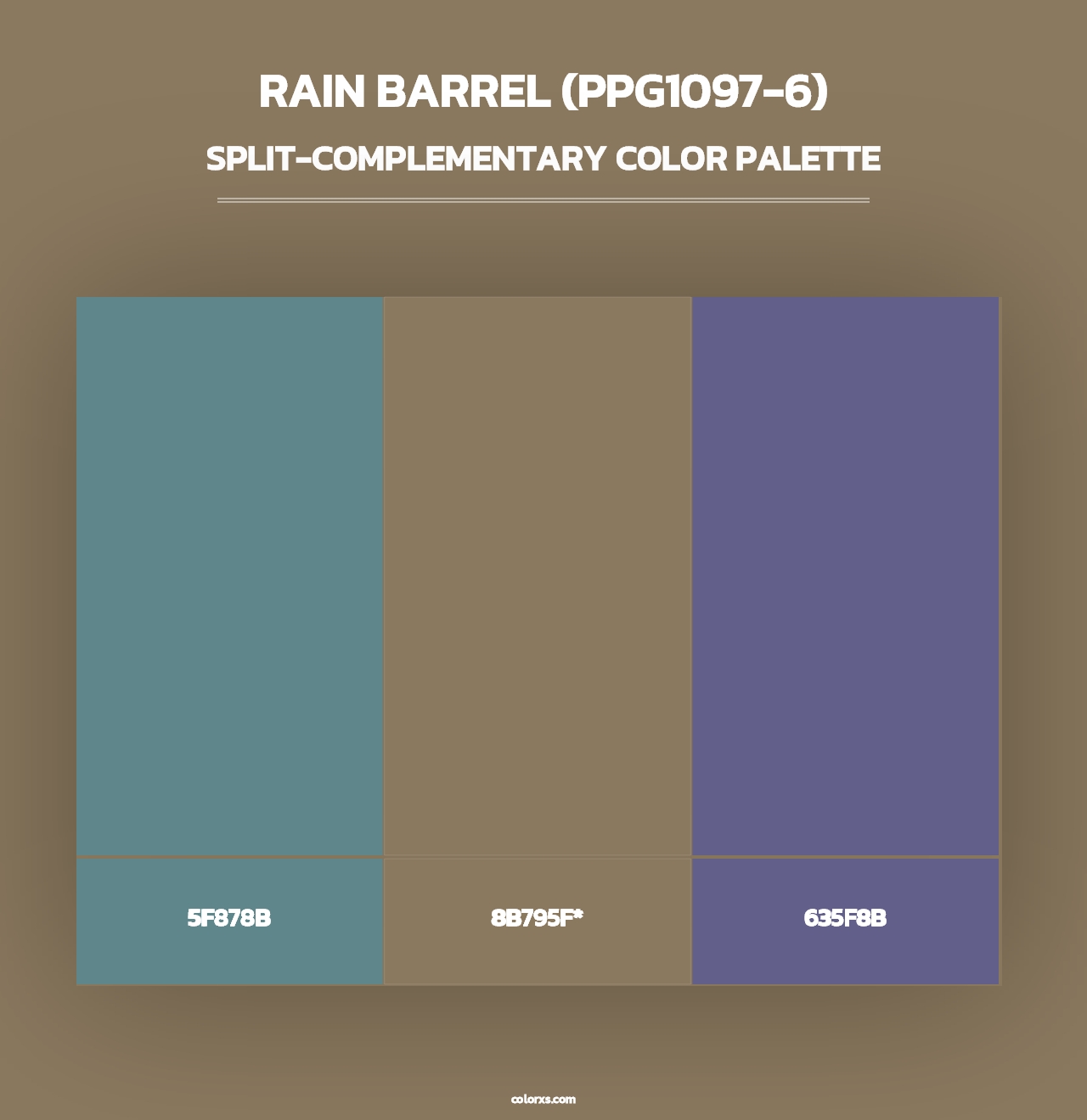 Rain Barrel (PPG1097-6) - Split-Complementary Color Palette