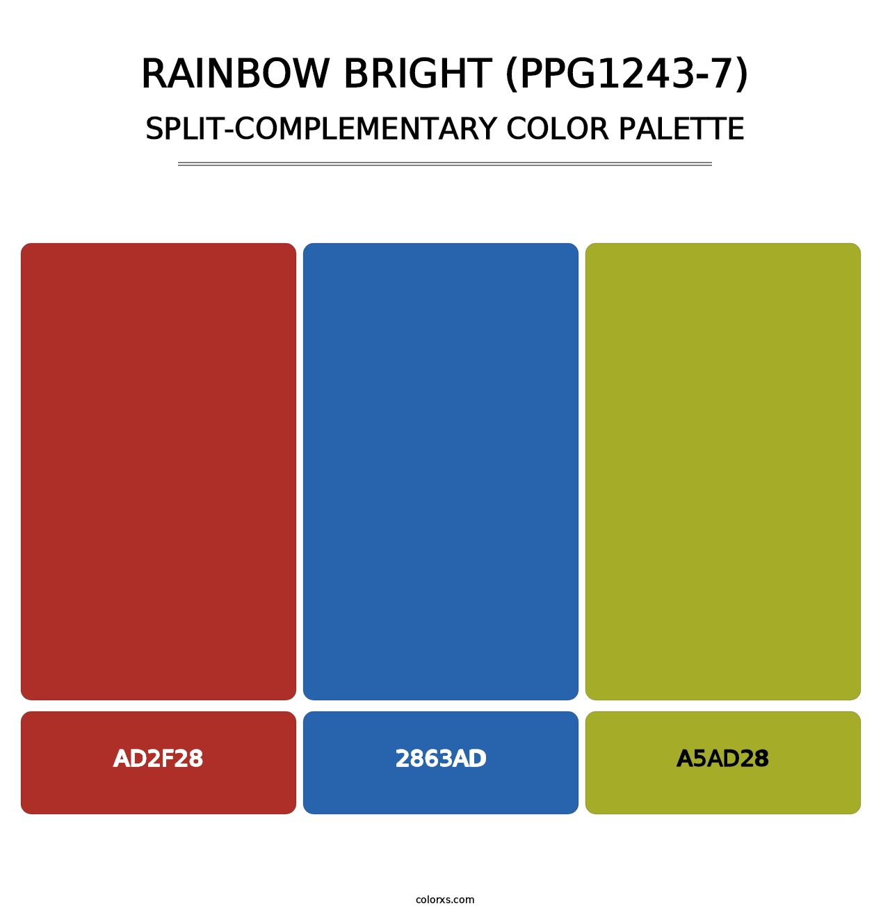 Rainbow Bright (PPG1243-7) - Split-Complementary Color Palette
