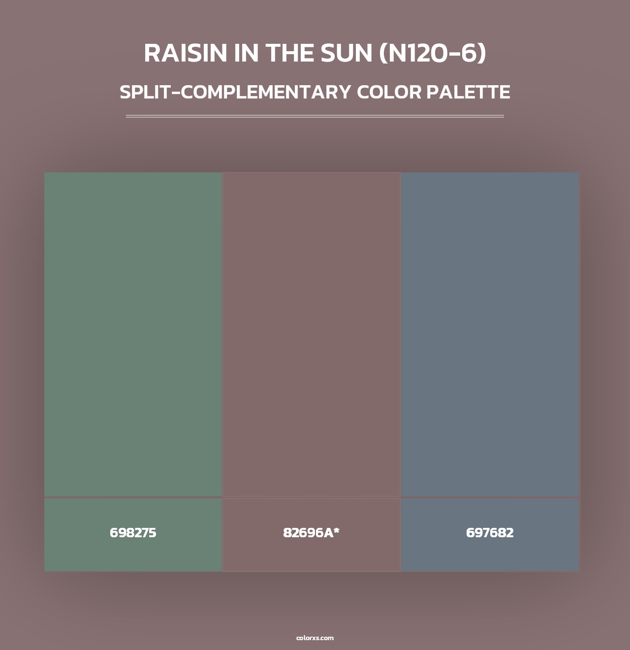 Raisin In The Sun (N120-6) - Split-Complementary Color Palette